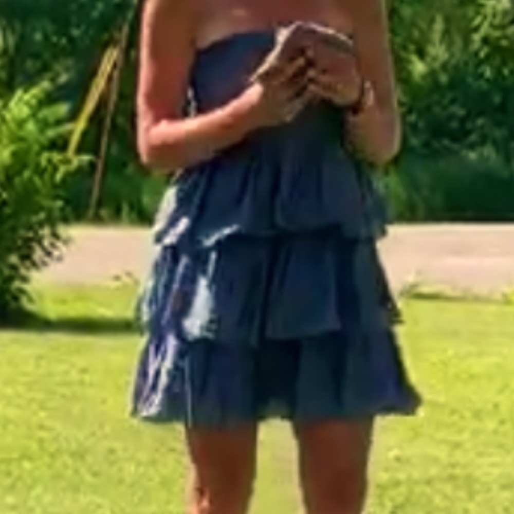 Women’s small old navy dress blue with stretch top